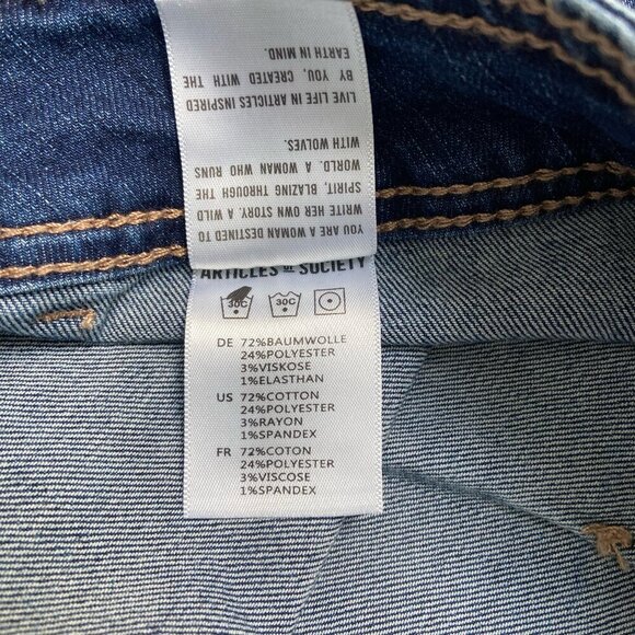 Articles of Society Carine High Rise Wide Leg Relaxed Fit Raw Hem Jeans Size 26 - Picture 13 of 13